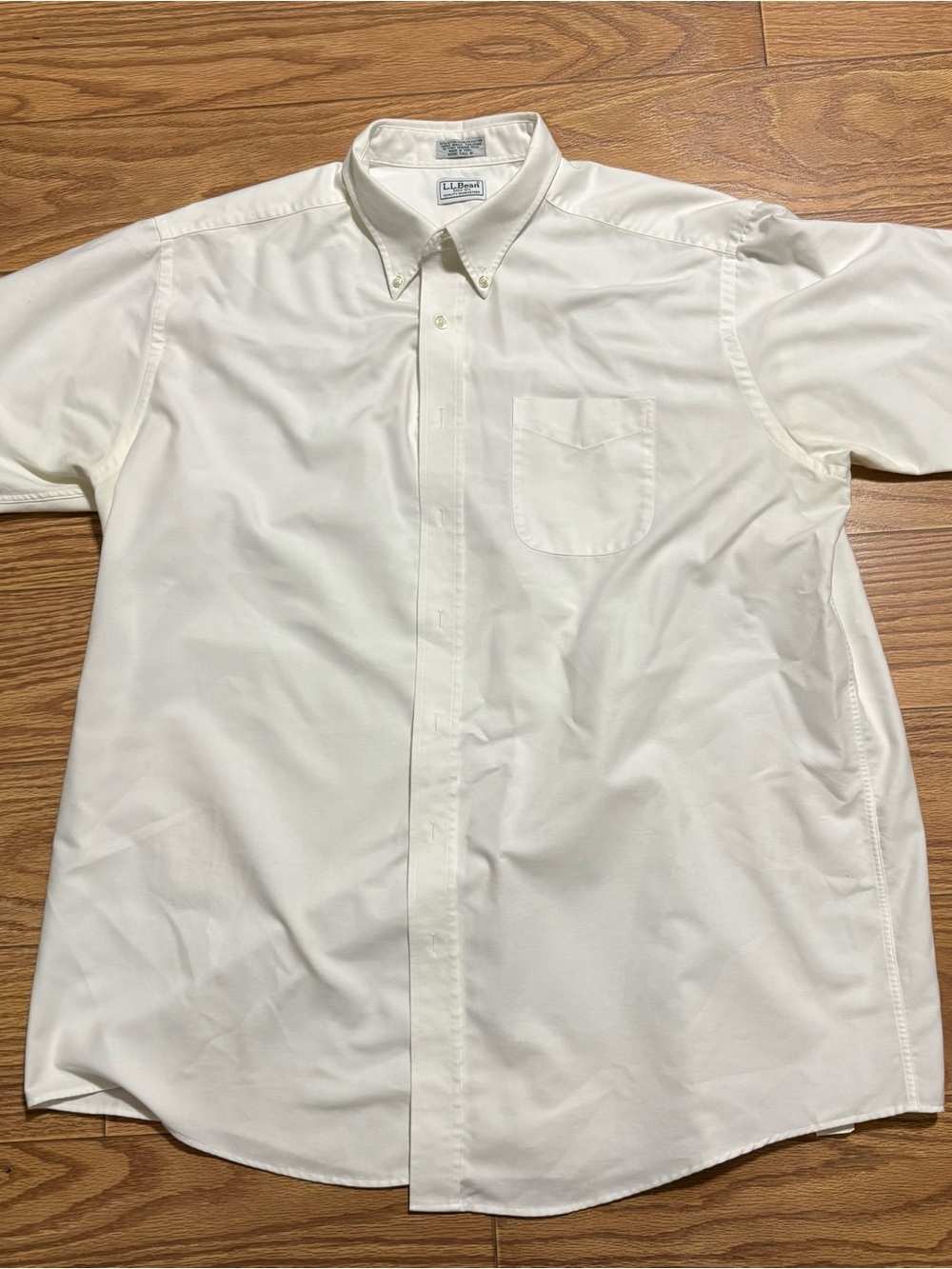 Vintage LL Bean White Oxford Button Up Dress Shirt Men’s 18 Tall Preppy Office